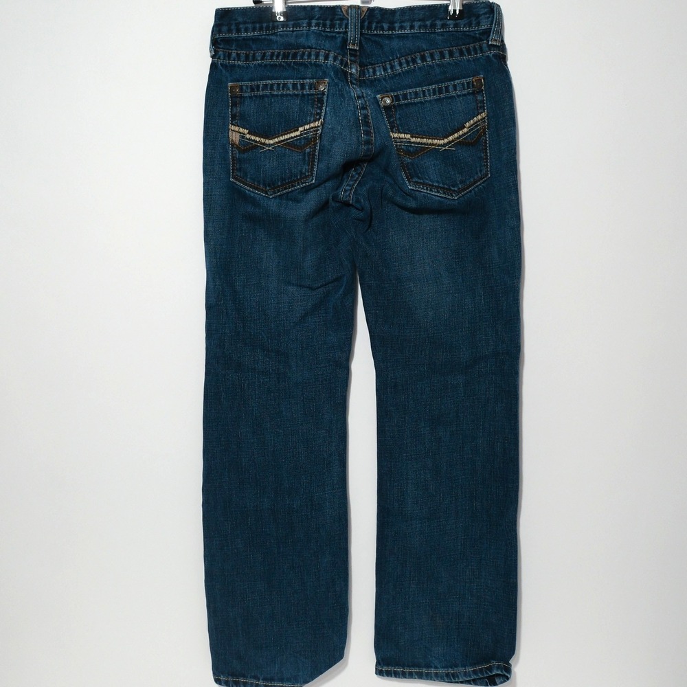 Ariat M5 Jeans Mens 30x32 Blue Low Rise Straight Western Cowboy Fade Stitching - Picture 2 of 16